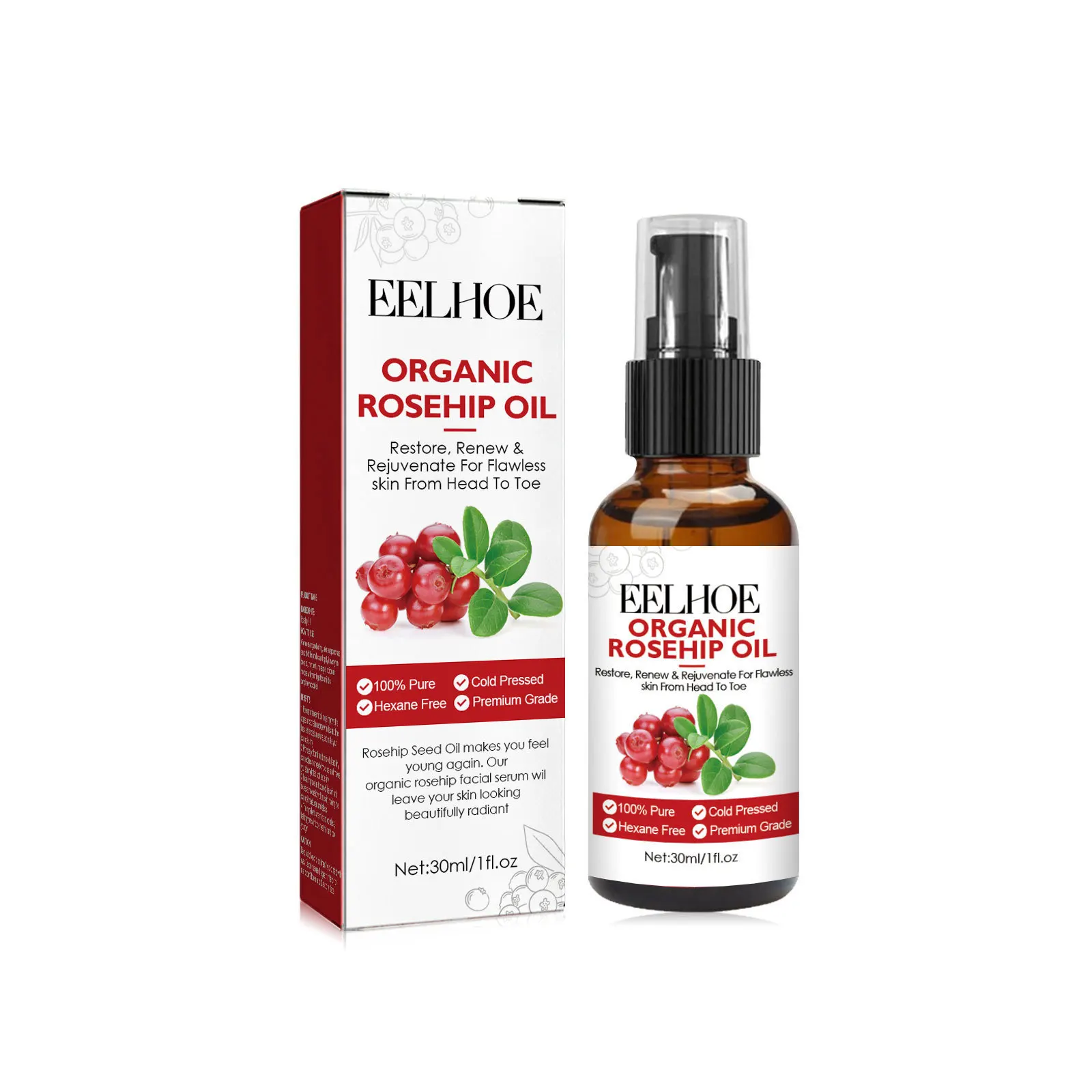 Face Oil Rosehip - 30ml óleo de rosa mosqueta soro
