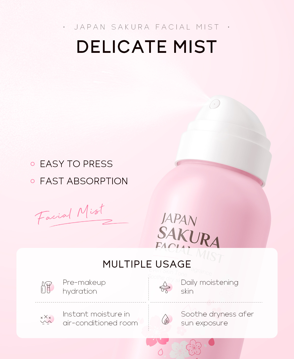 Laikou sakura spray iluminador - Skincare Niacinamide avaliação e preço
