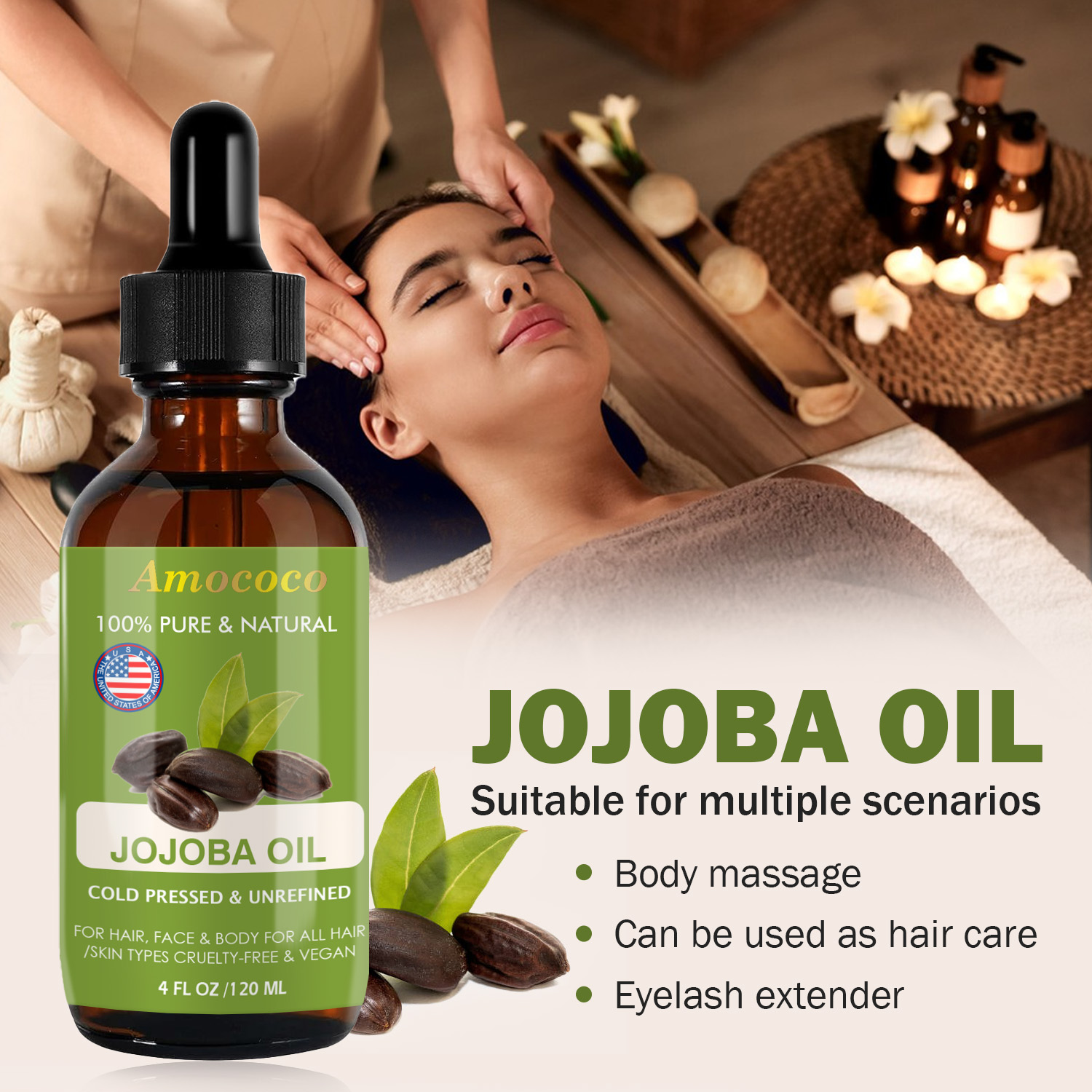 Amococo 2pcs Óleo de Jojoba e  - Face Oil Rosehip avaliação e preço